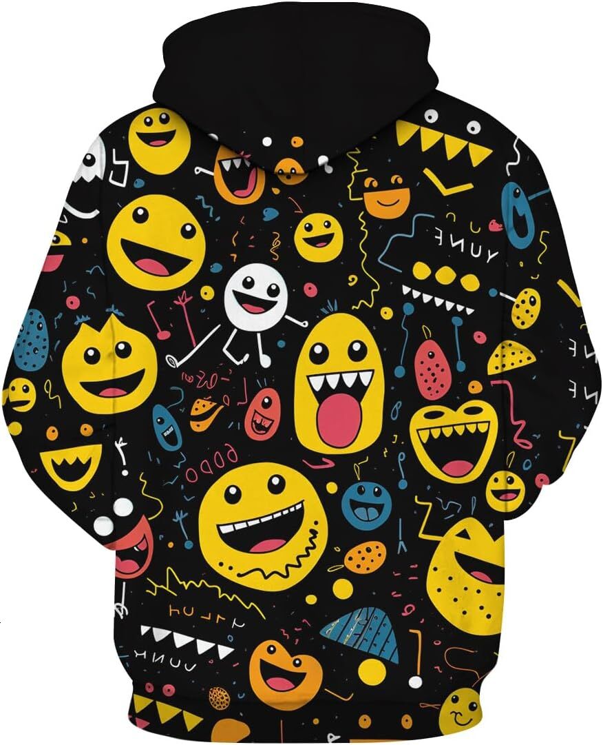 Hoodie for Mens Womens Coloful Graffiti Hoodies For Men Funny Hip-Hop Graphic Sweatshirt 3D Printed Pullover Graphic Hoodies sweatshirt keep warm