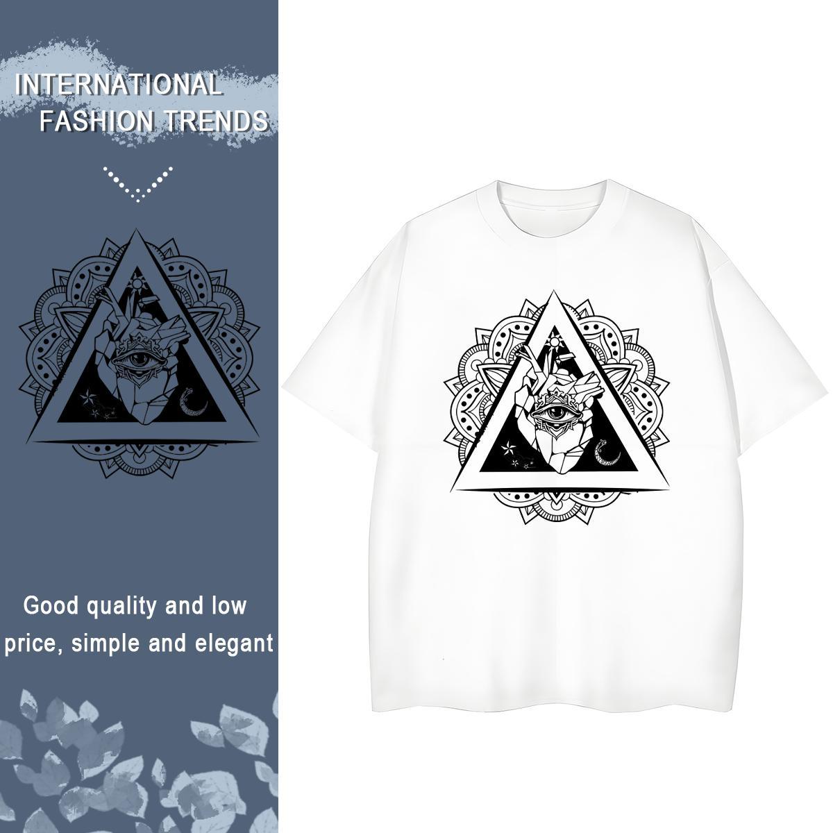 2024 Designer T shirt 230g 100% Cotton Breathable Crew Neck Casual Daily Wear eye of the devil Women Tshirts Female Custom Print Oversized Tees Shirts