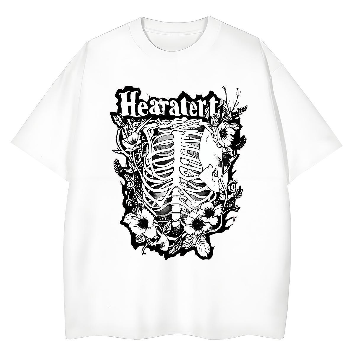2024 DIY Woman T Shirts 230g Pure Cotton Breathable Outdoor skull Tshirt for Man Woman Designer Nice Floral Print Clothes