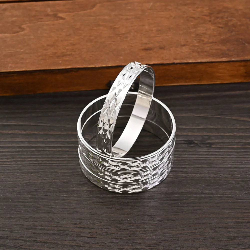 Silver 45MM Dubai Baby Cute Bracelet Ethiopian Womens Jewelry Bracelet Girls Birthday Jewelry Gift 241007