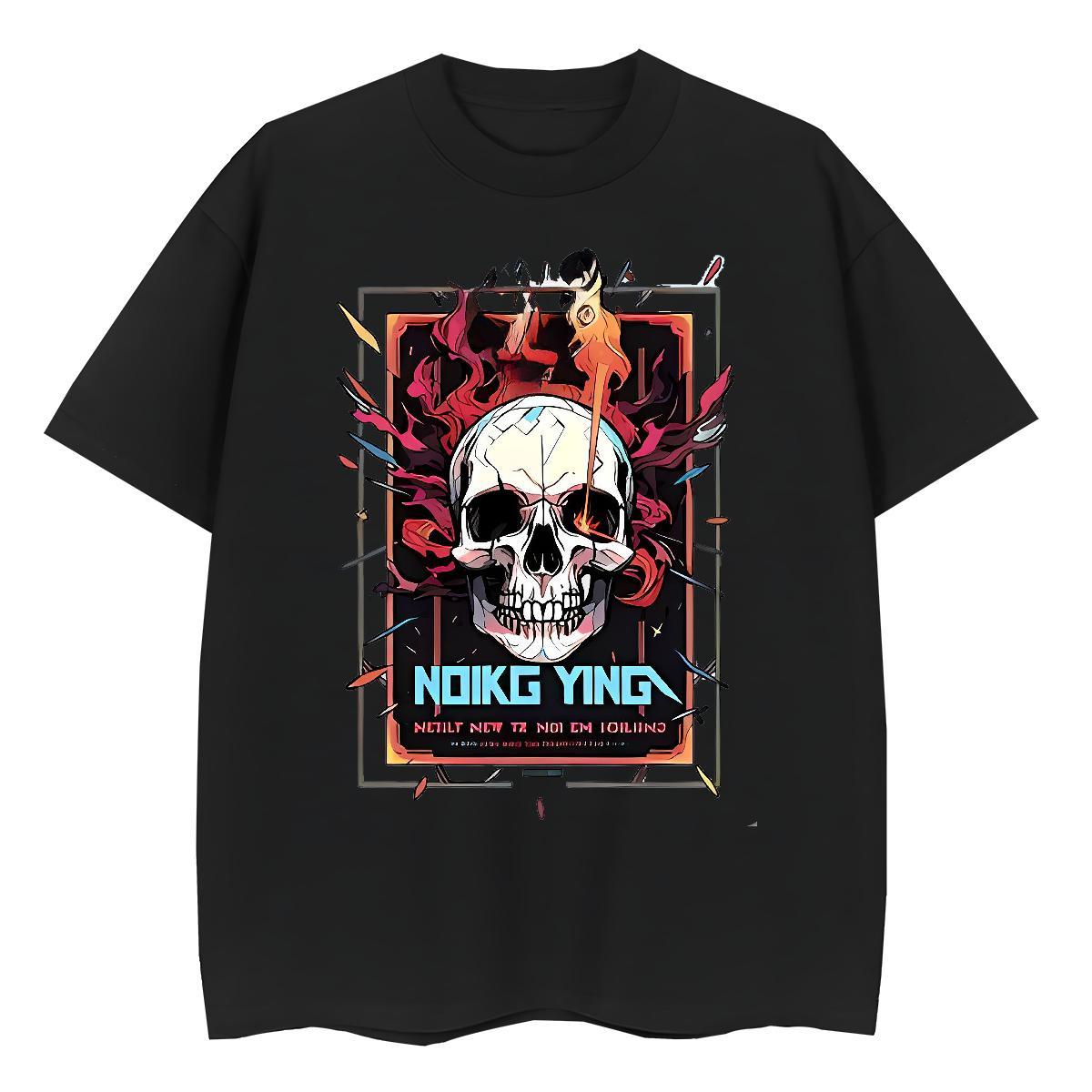 TOP Quality Women T Shirts 230g Cotton Short sleeve Soft Spring Summer skull Womens Tshirts Brand DIY Anime Printed Polos