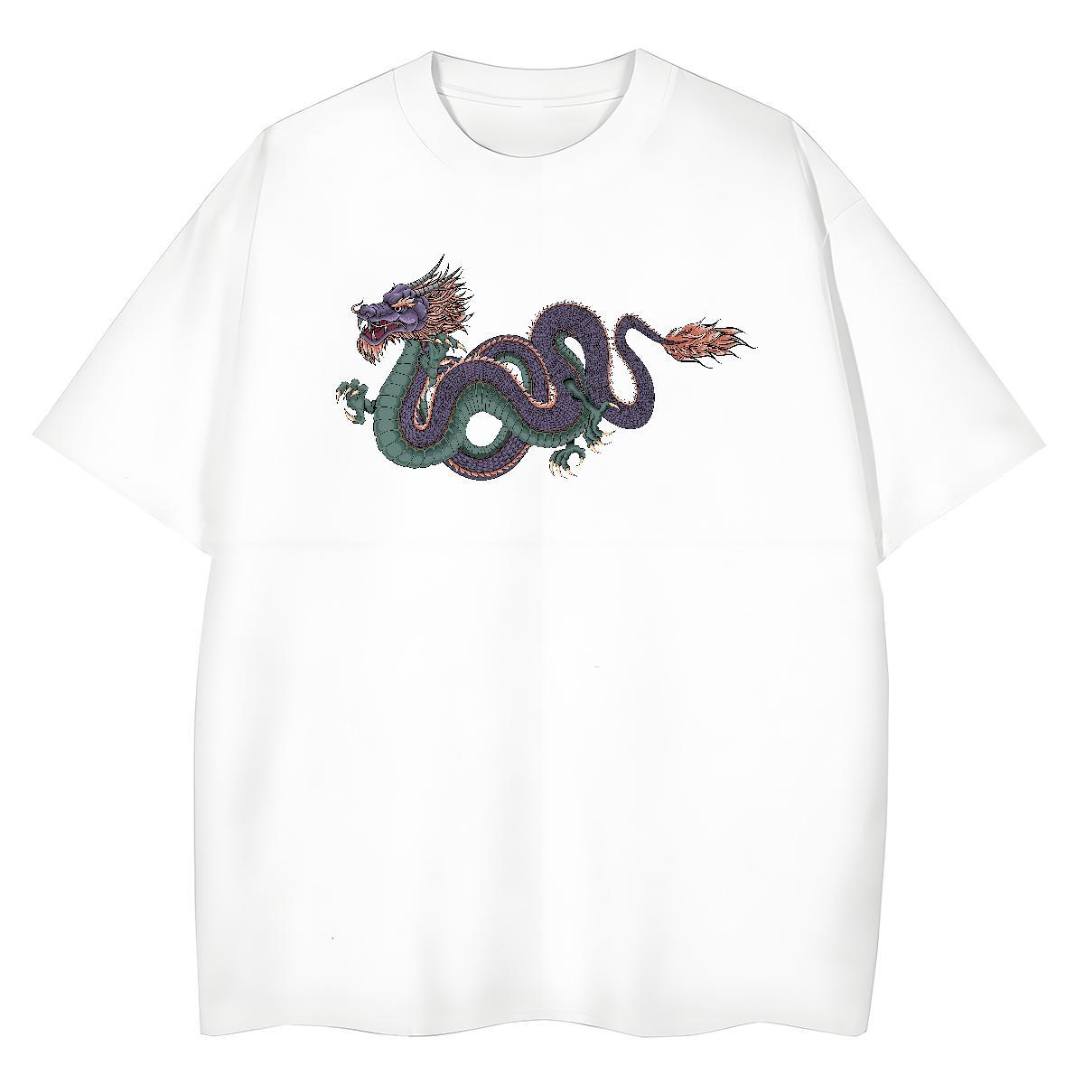 Casual New T-Shirts 100% Cotton 230g Comfortable Casual Daily Wear dragon Women Tees Loose fit Custom Printing Polos