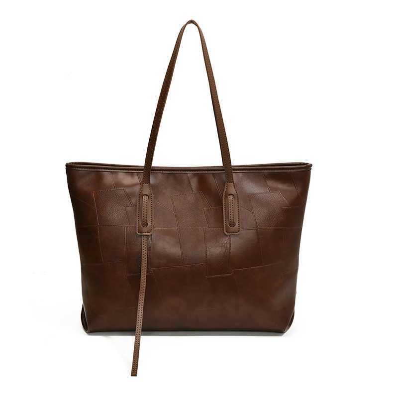 Women Vintage Shoulder Bag Pu Leather Casual Tote Large Capacity Slouchy Purse Ladies Commute 241011