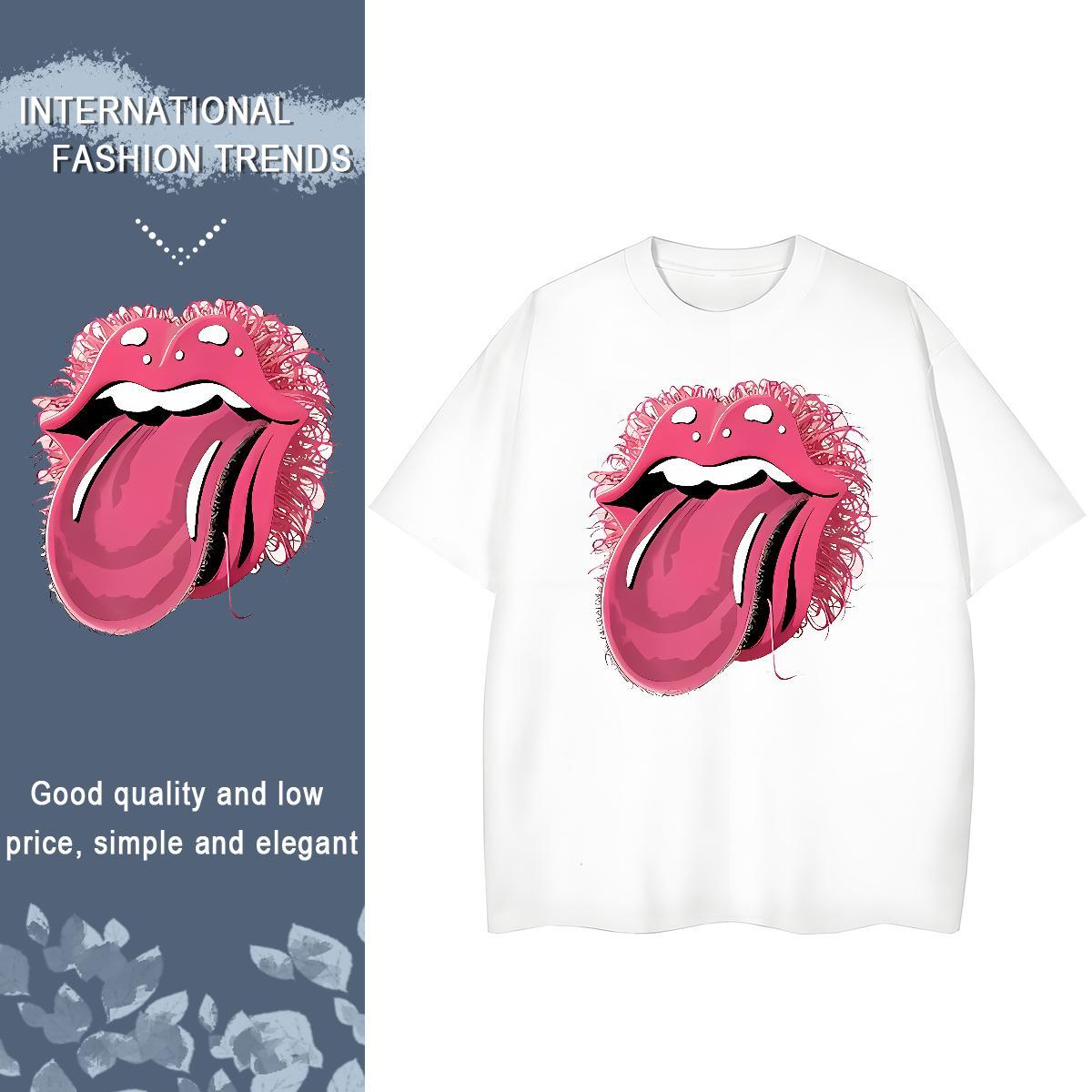 New T-Shirts for Women 230g Cotton Round Neck Short Sleeve Sports Street Wear mouse Women Tshirts Wholesale Cartoon Print Clothes Shirt