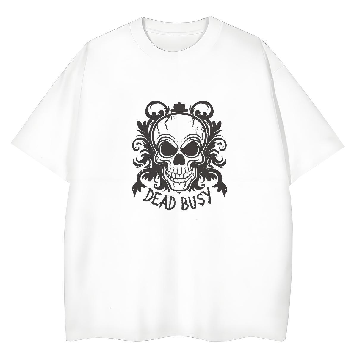 Fashion T-Shirts 230g Pure Cotton Breathable Crew Neck Hip Hop skull Womens Tshirts Brand Plus Size Custom Tees Shirts