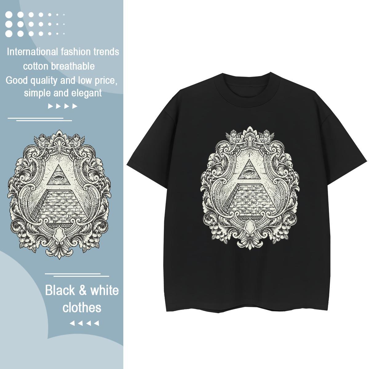 New Arrival T Shirt For Woman 230g 100% Cotton O-Neck Short Sleeve Street Wear eye of the devil Unisex Tshirts Loose Custom Print Oversized Tops Tees