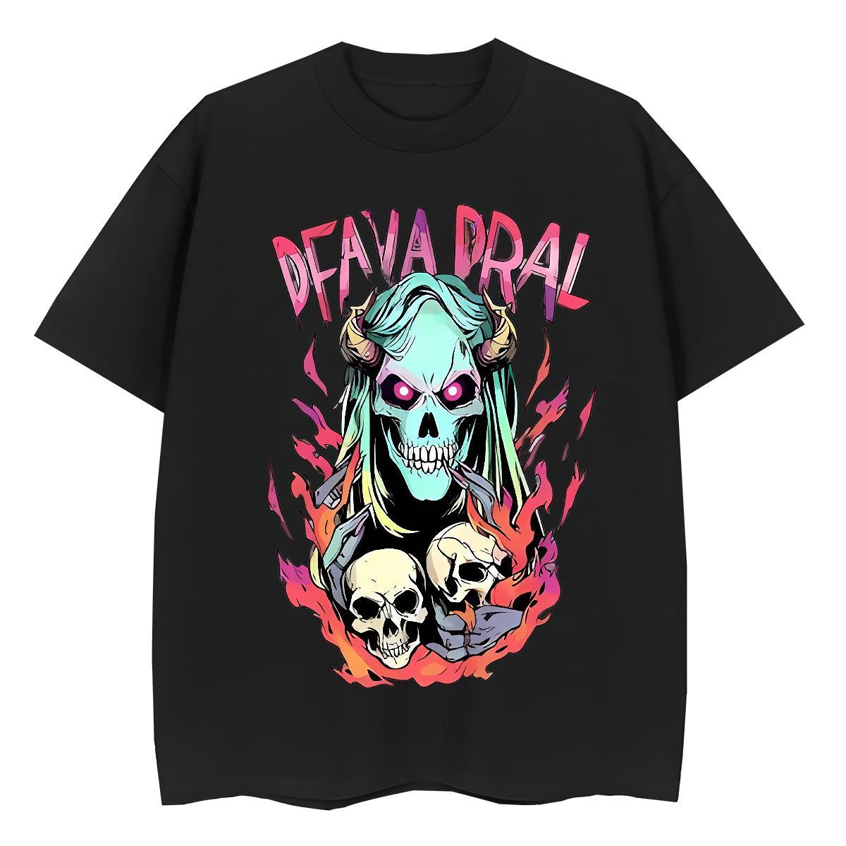 2024 T Shirts Women 230g Cotton Crew Neck Outdoor skull Unisex Tshirts Brand Customized Tees Shirts