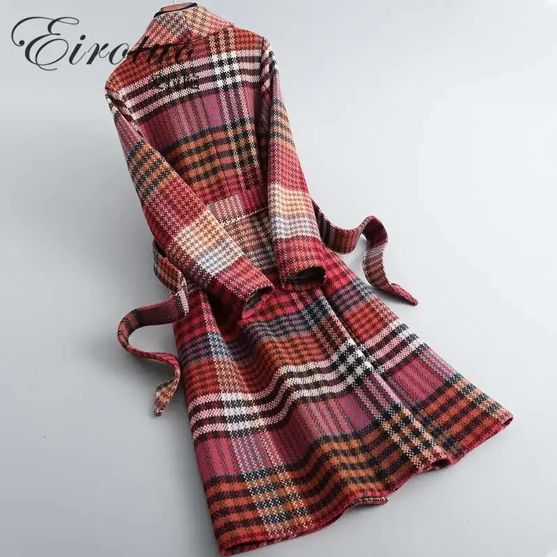 Woolen Coat Womens Long Section Spring Autumn AllMatch Highend Temperament Jackett Button Commuting W 240905