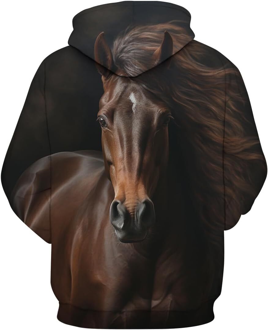 Hoodie for Mens Womens Men And Women Horse Graphic Hoodie 3D Printed Hoodies Casual Sweatshirt With Pocket Graphic Hoodies sweatshirt keep warm