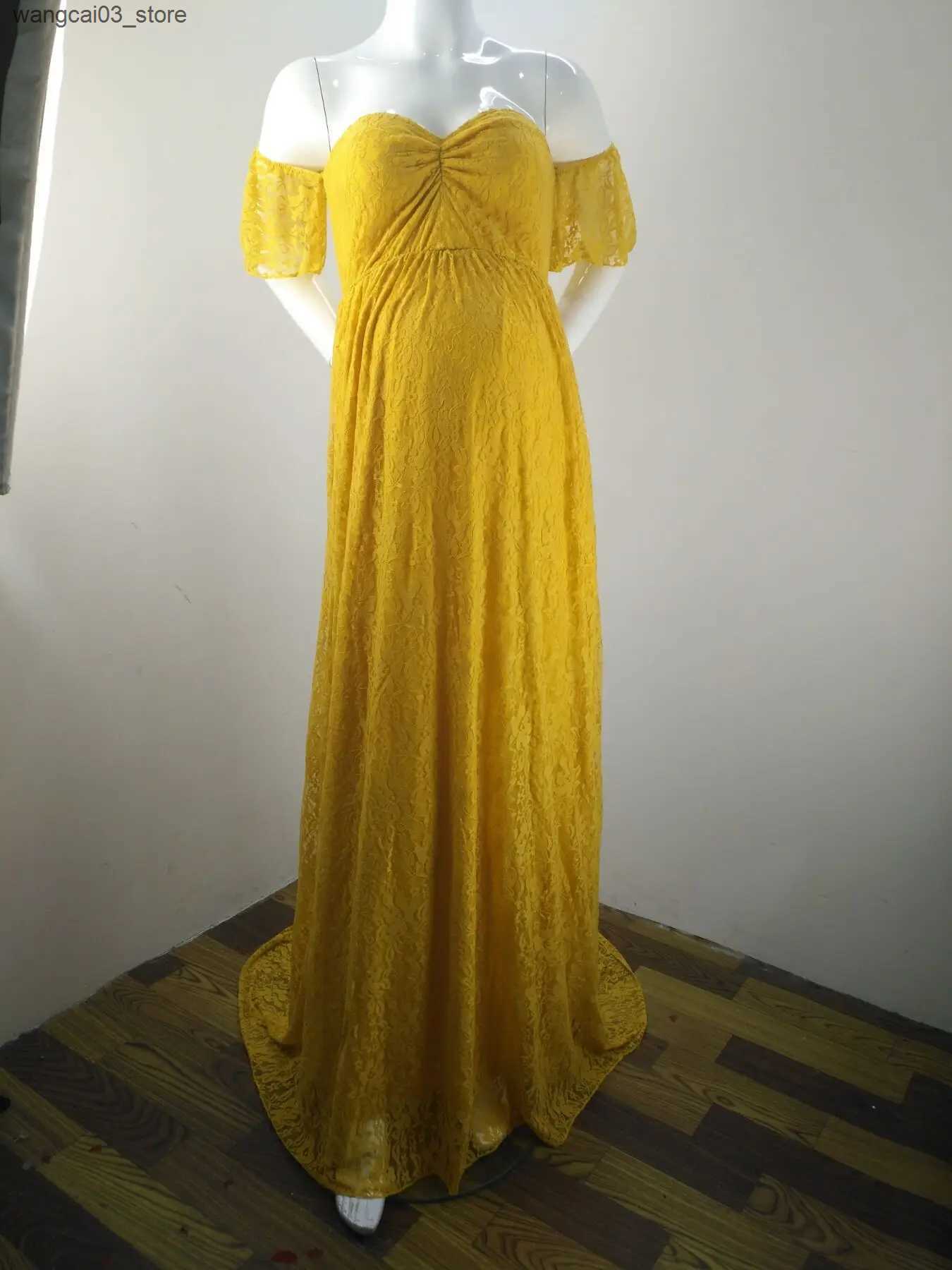Maternity Dresses Maternity Wedding Dress Sexy Lace Photography Props Pregnancy Woman Photo Shoot Pregnant Baby Shower Clothes Cotton Maxi Gown L24091