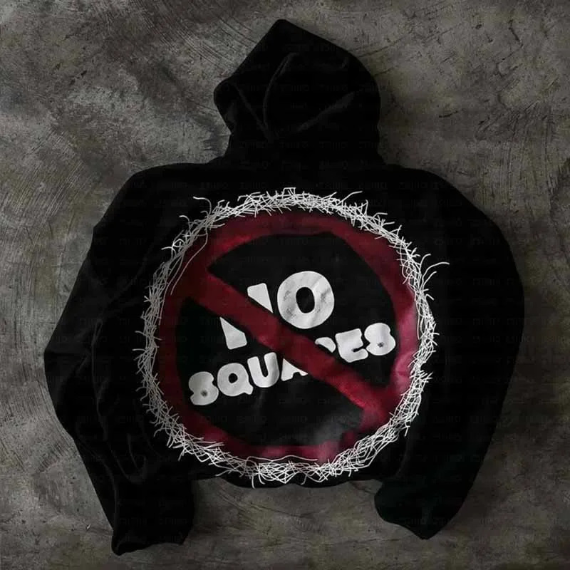 Streetwear Hoodie Y2k Hip Hop Retro Patch Black Oversized Sweatshirt Mens Harajuku Gothic Pullover Clothes 241009