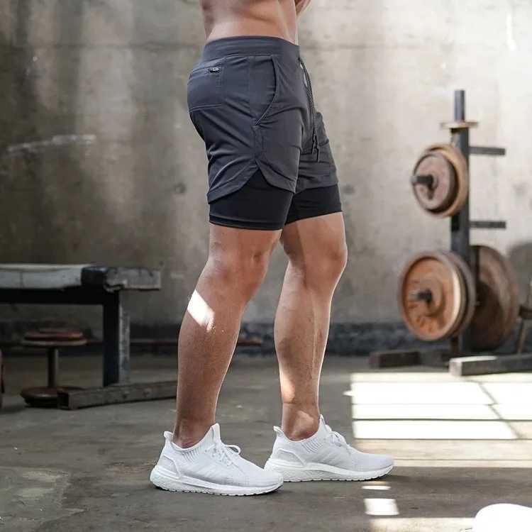 Mens Performance Shorts Soil Color 2-in-1 Gym Shorts Compression Stretch Sports Shorts Quick Drying Fitness Exercise Summer W241010
