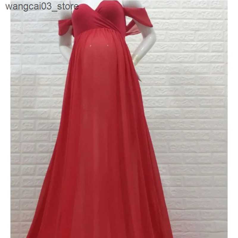Maternity Dresses Sexy Maternity Evening Dresses Pregnancy Dress For PhotoShoot Chiffon Long Pregnant Women Maxi Gown Photography Prop Baby Shower L24