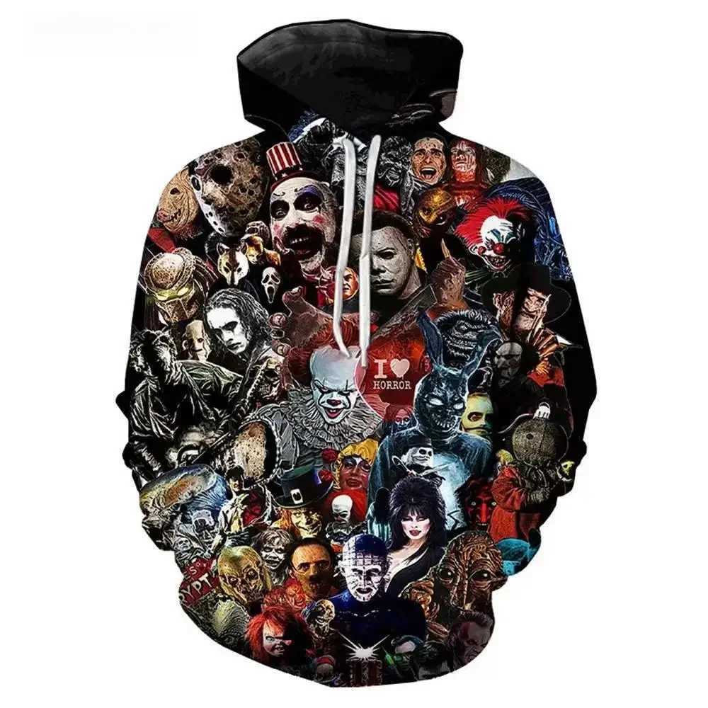 2023 Men Women Fashion Casual Pullover Streetwear Hoodies Halloween Kills Horror Movie Michael Myers 3D Print Hoodie Sweatshirts LX241011