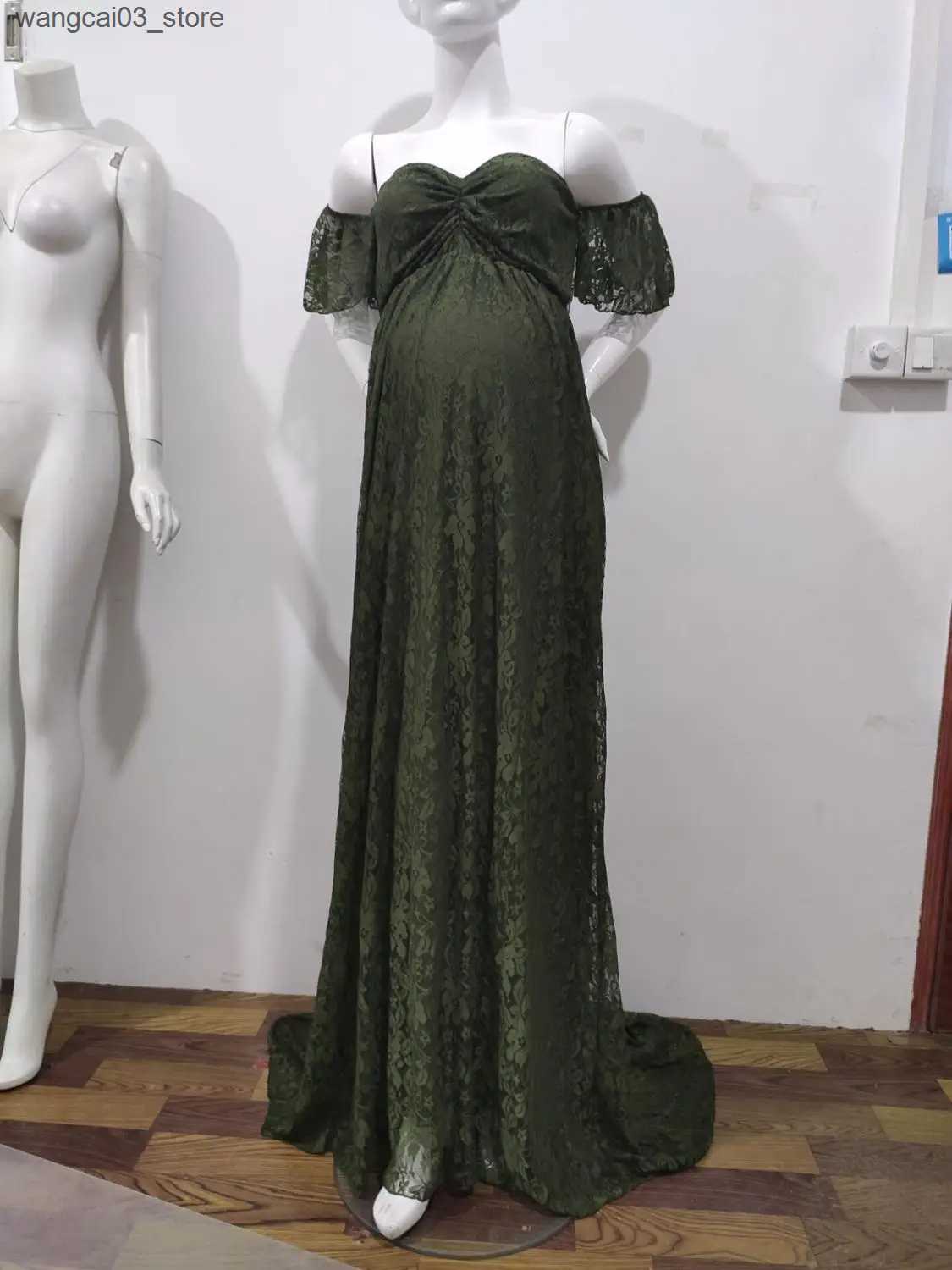 Maternity Dresses Maternity Photography Props Lace Long Dress Pregnancy For Photo Shoot Gown Maxi Summer Pregnant Women Plus Size Mother Clothes L2409