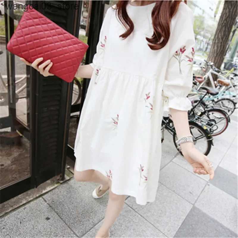 Maternity Dresses Loose Summer Maternity Dresses Cotton Pregnant Pregnancy Clothes for Women Maternity Clothings Dress Summer L240910