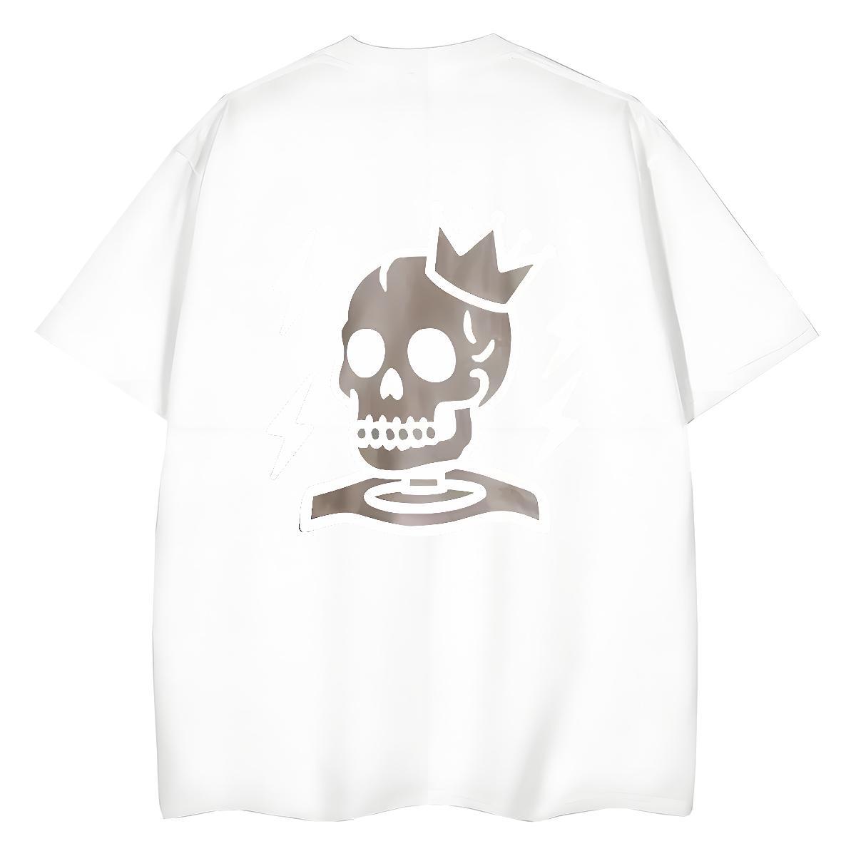Custom Woman T Shirts 230g 100% Cotton Breathable Short Sleeve Casual Beach skull Lady T shirt Nice Plus Size Cartoon Tops