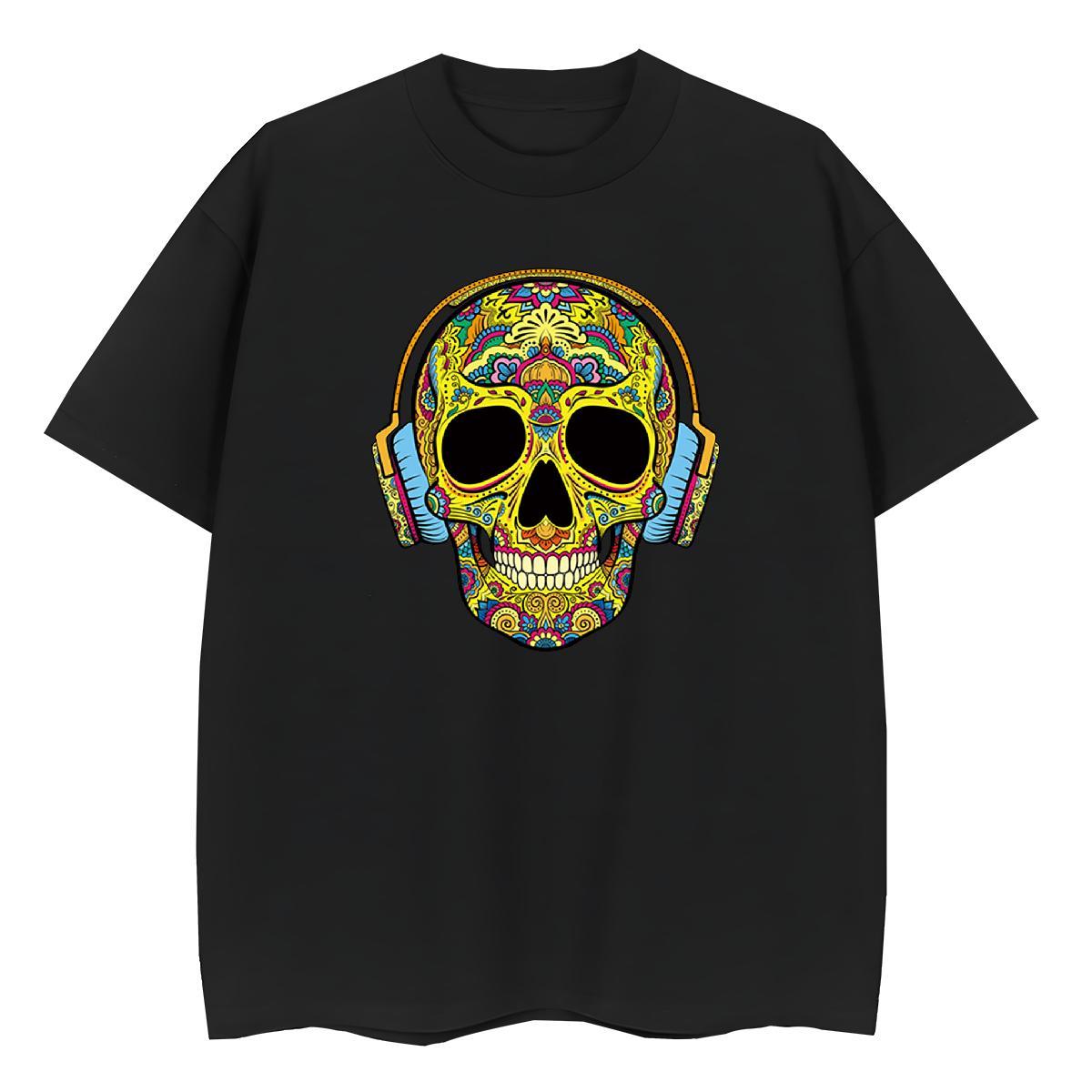 TOP Quality T shirt 100% Cotton 230g Breathable Crew Neck Casual skull Lady T shirt Designer Oversized L-4XL Top Shirts