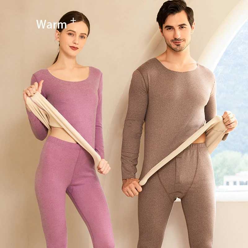 Womens Thermal Underwear Thermal Underwear Sexy Warm Long Johns For Women Flce High Elastic Seamless Bottoming Tops Pants 2 Piece Sets Thermos Clothin