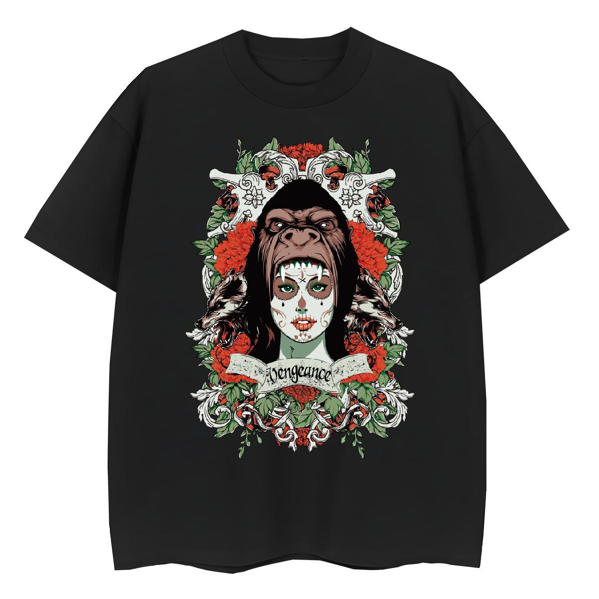 Custom T-Shirts for Women 230g 100% Cotton O Neck Short Sleeves Sport orangutan Women Tees Brand Cartoon Printing L-4XL Polos