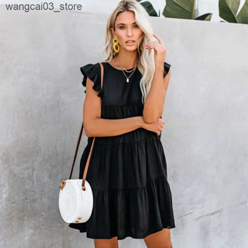 Maternity Dresses Maternity Dresses Women Pregnant Clothes Casual Mama Loose Sleeveless Ruffles Dress for Pregnant Women L240910