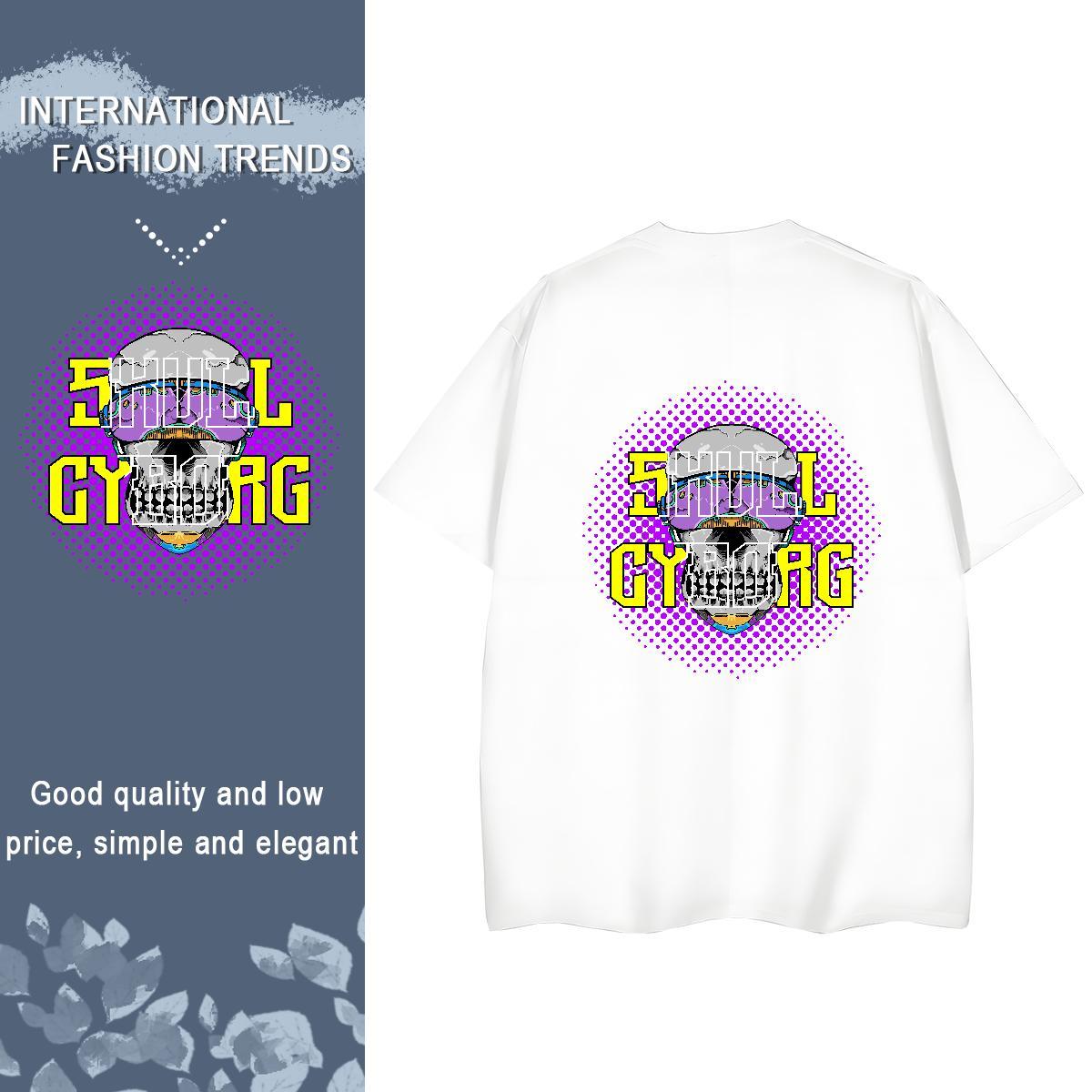 TOP Quality Womens T Shirts 230g Pure Cotton Crew Neck Daily Wear skull Lady T shirt Unisex Customized Tees Shirts