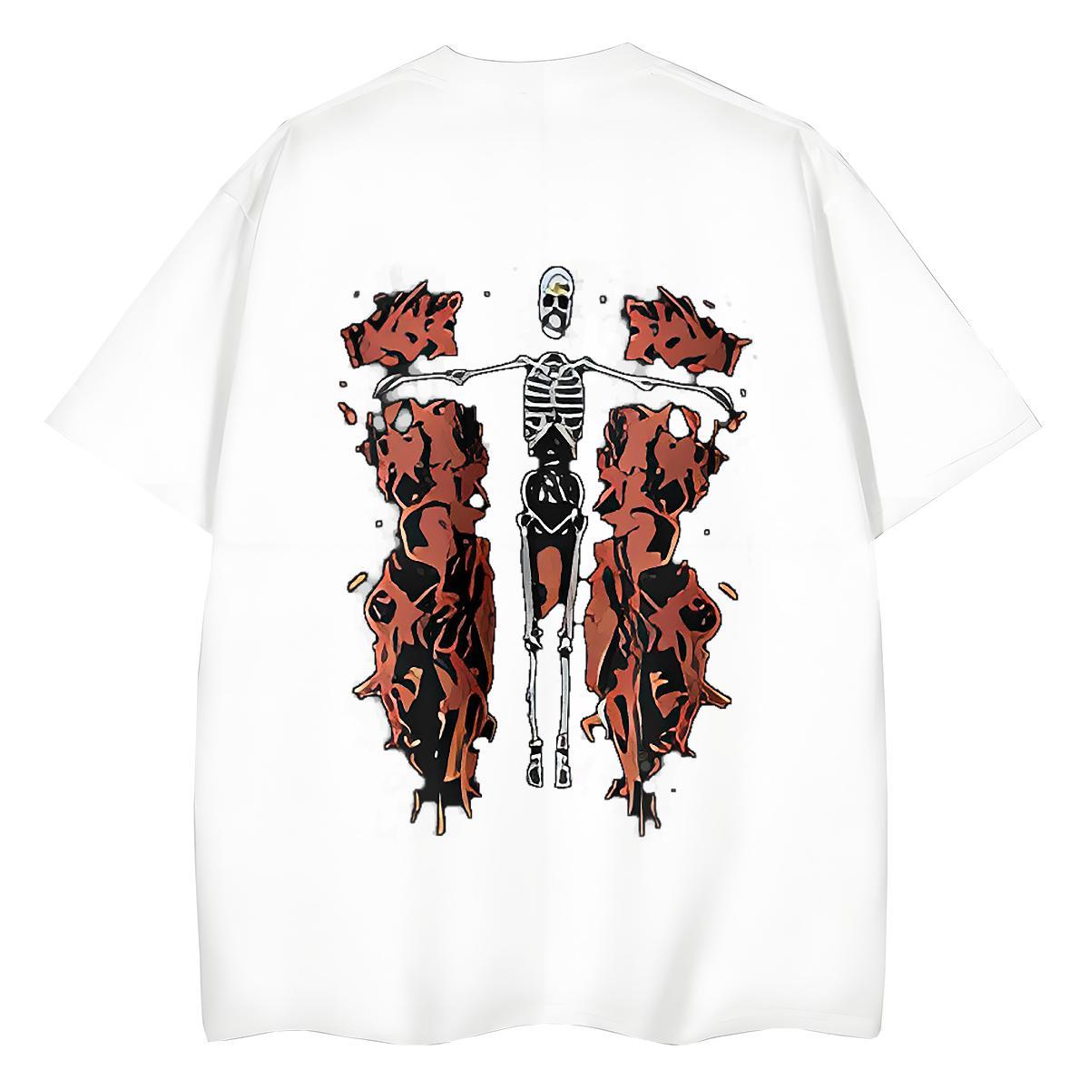 Custom Womens T Shirts 230g 100% Cotton Comfortable Street Wear skull Couples T Shirts Designer Cartoon Printing L-4XL Tops Tees