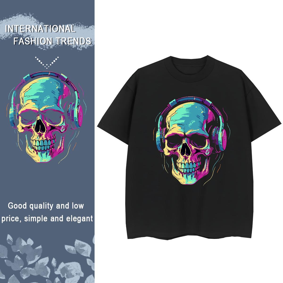 2024 Designer Woman T Shirts 230g 100% Cotton Breathable Short Sleeve Sports Street Wear skull Lady T shirt Brand Skull Clothings