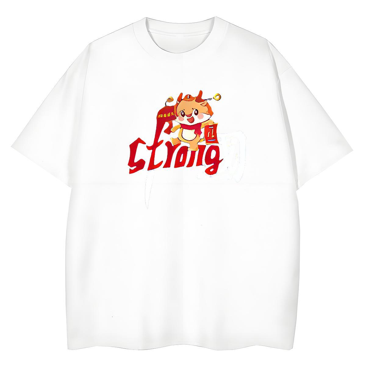 Classic Womens T Shirts 230g Pure Cotton Breathable Short Sleeve Daily Wear Cartoon Dragon Unisex Tshirts Designer Graphic Polos