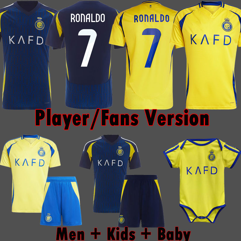 24 25 Al Nassr FC soccer Jerseys Ronaldo Training 2024 2025 Baby Home Third long Sleeve CR7 Ghislain Vincent Aboubakar men MANE kids Women Football shirt Al-Nassr