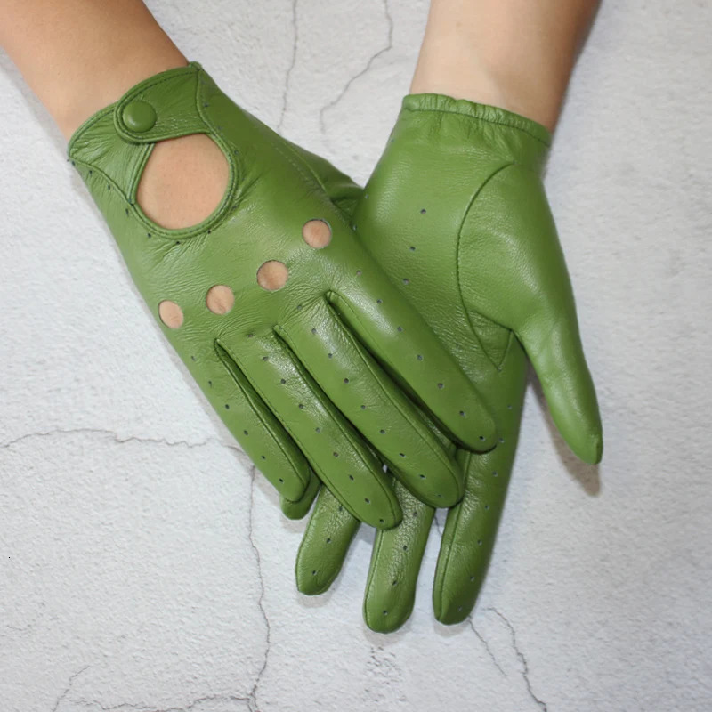 style sheepskin gloves for women thin singlelayer unlined hollow breathable riding motorcycle spring and summer 240906