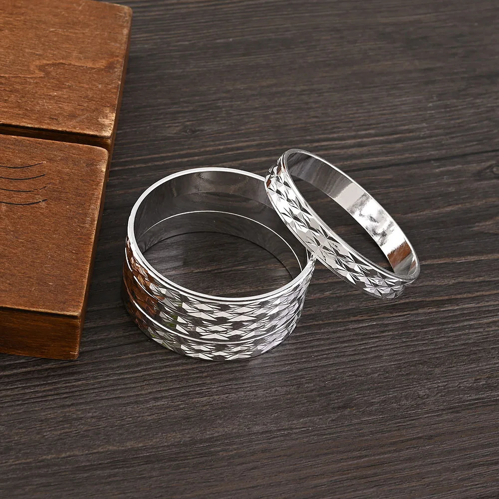 Silver 45MM Dubai Baby Cute Bracelet Ethiopian Womens Jewelry Bracelet Girls Birthday Jewelry Gift 241007