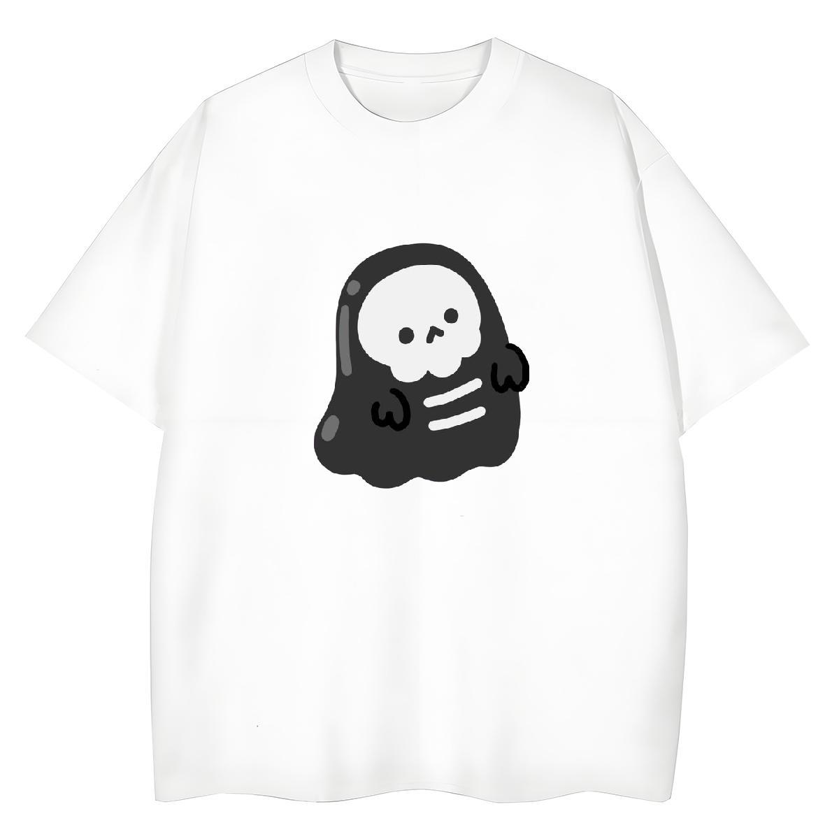 2024 Casual T Shirt For Woman 230g Cotton Breathable High Street Hip Hop skull Women Tees Popular Graphic Top Shirts