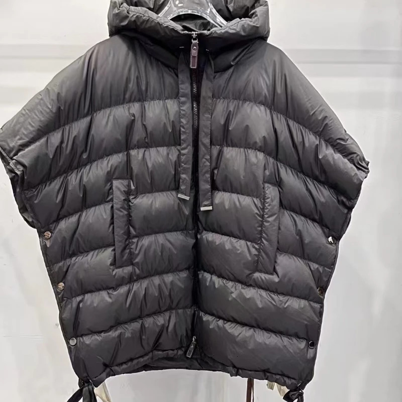 Womens down jacket winter sleeveless inflatable simple casual solid vest thick warm hooded short 241010