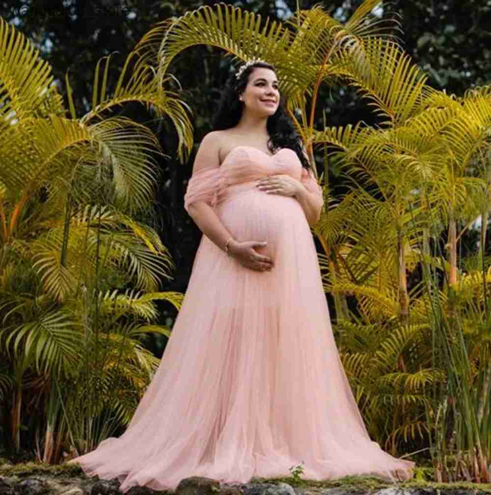 Maternity Dresses New Off Shoulder Maternity Dress for Photoshoot Lace Pregnant Dress Long Maxi Dress Maternity Gown Photography Props Photo Shoot L24