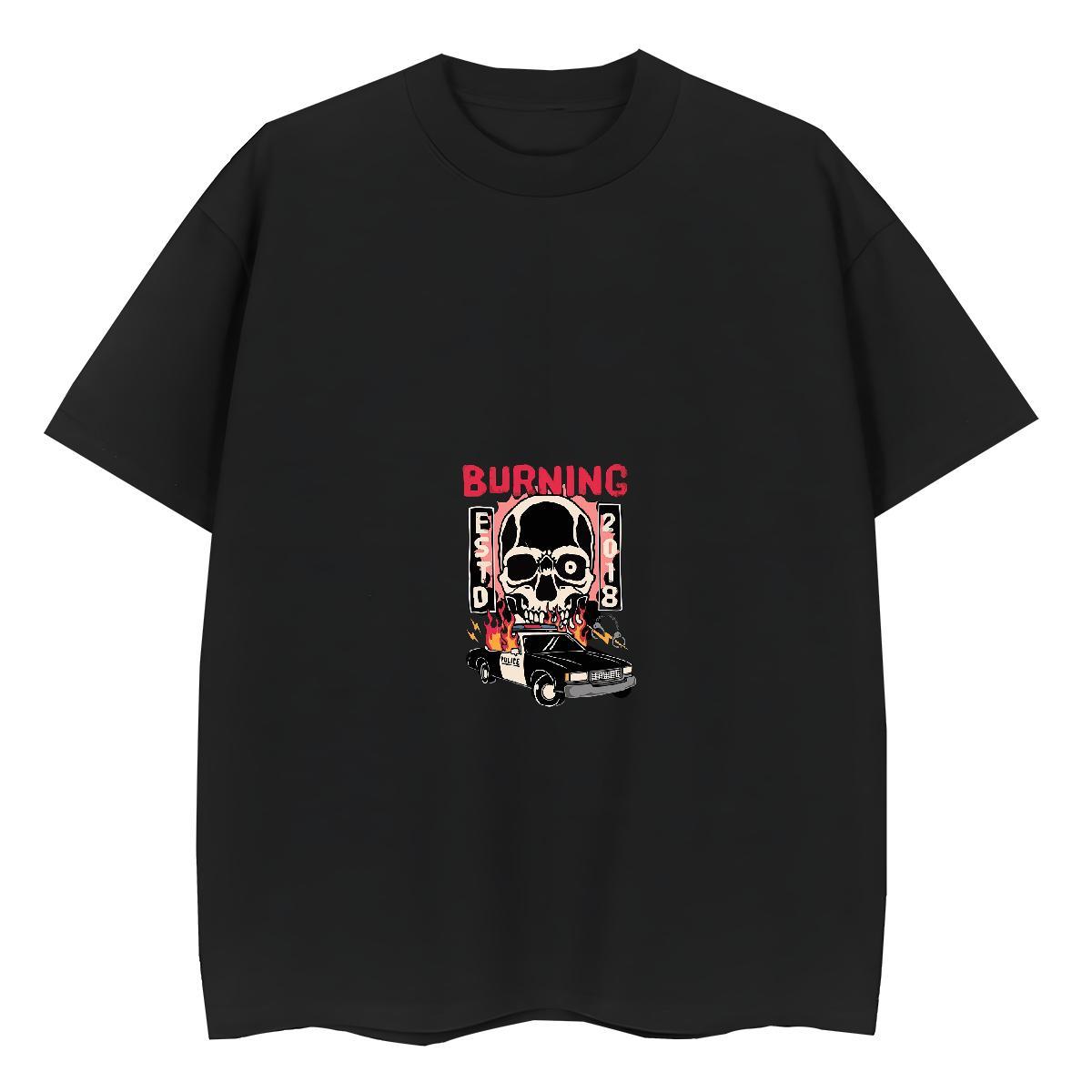 Brand Woman T Shirts 230g Cotton Breathable Short Sleeve High Street Hip Hop skull Woman Tshirt Popular Customized Tops Tees