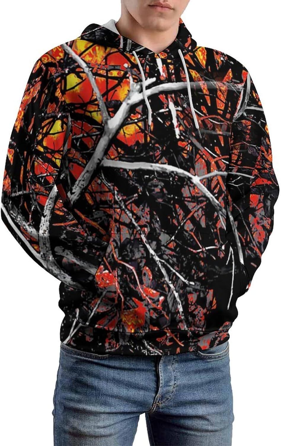 Hoodie for Mens Womens Mens Camo Hoodie Sweatshirt Fall Fashion Drawstring Casual Long Sleeve Pullover Camouflage Costume Graphic keep warm