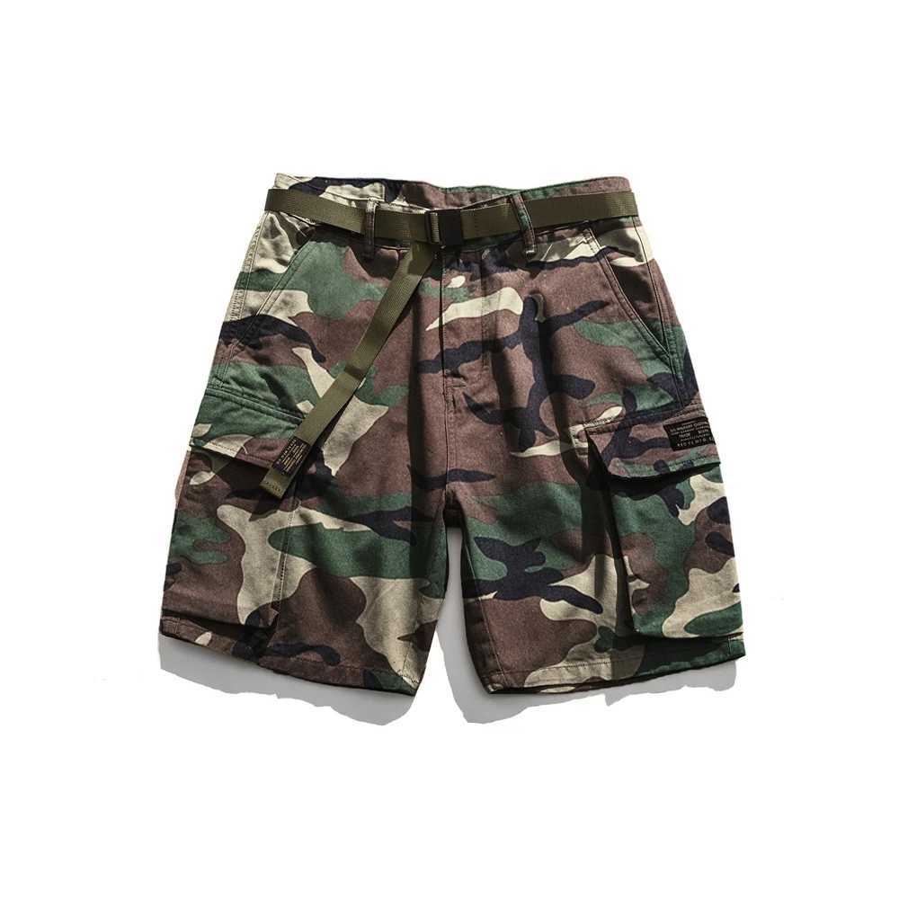 Summer Harajuku Multi Pocket Camouflage Cargo Shorts Mens Wear Japanese Street Clothing High Quality Tactical Casual Shorts Mens Wear W241010