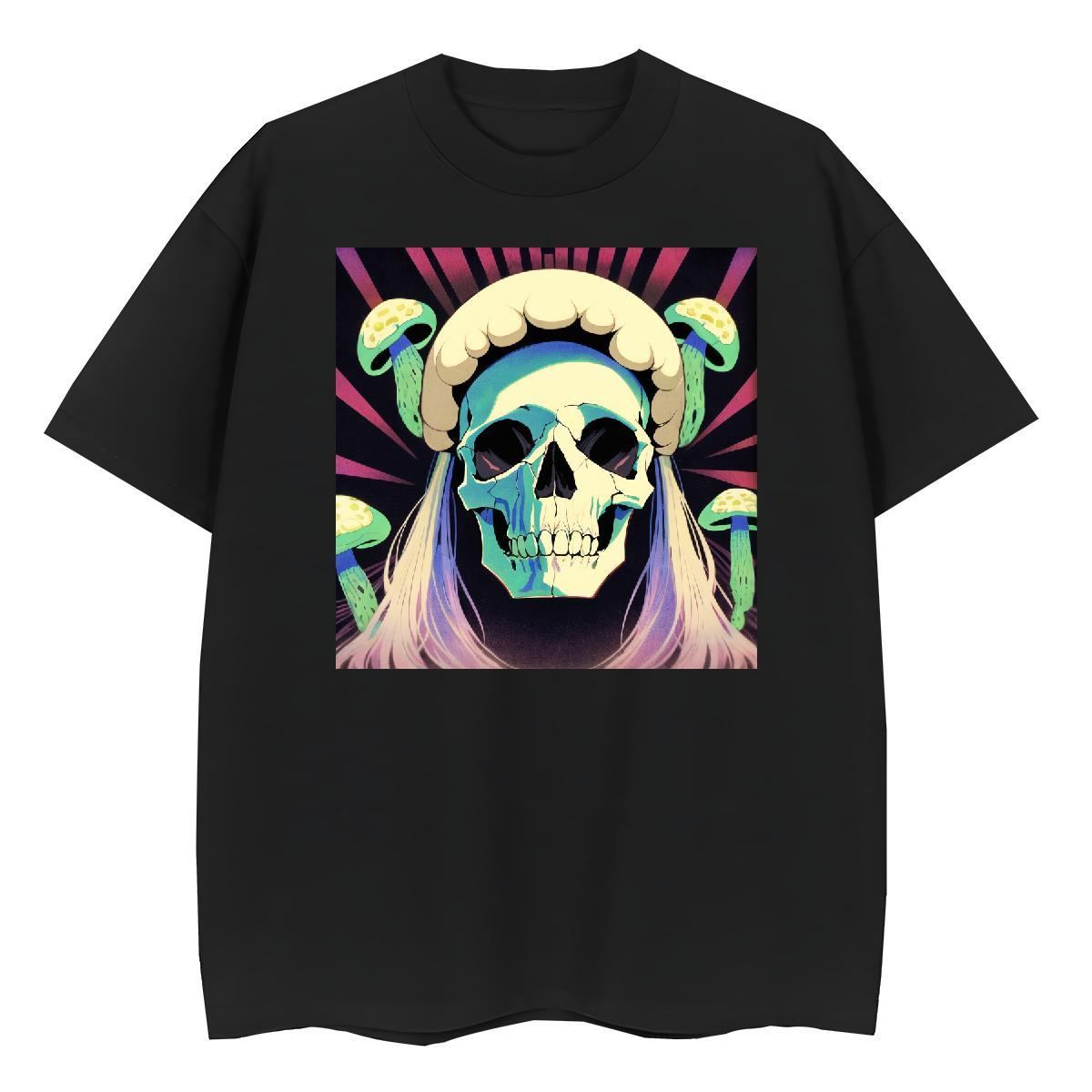 Fashion Casual T-Shirts for Women 230g Pure Cotton Comfortable Daily Wear skull Women Tees Wholesale DIY Printed Tshirts