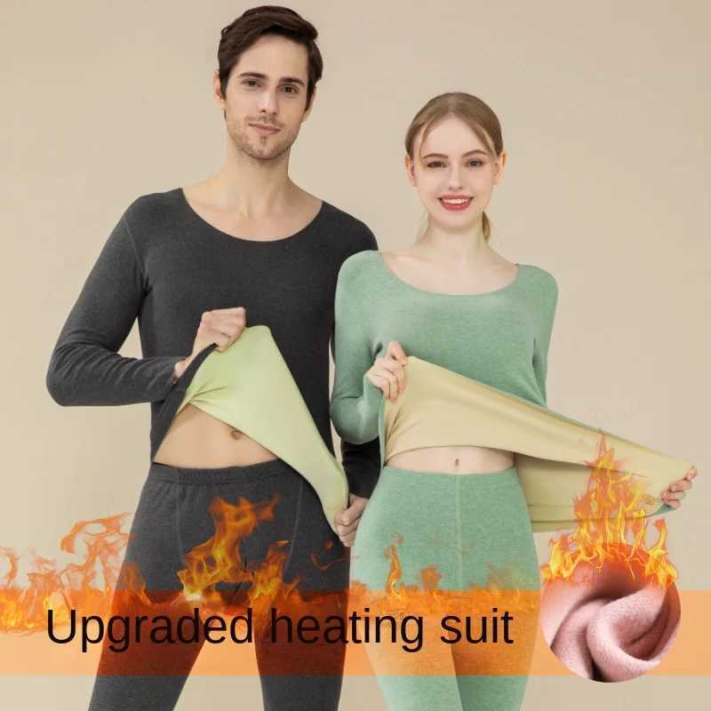 Women's Thermal Underwear Anti-cold and Anti-static Daily New Mens Long Johns Suit AB Face Ground Wool Base Shirt Couple Seamless Thermal Underwe