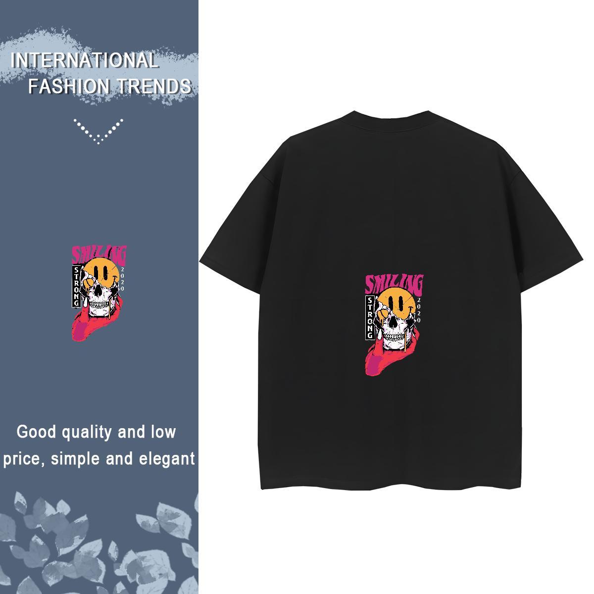 Factory Direct T-Shirts for Women 230g Pure Cotton Round Neck Short Sleeve Casual Daily Wear skull Woman Tshirt Popular Anime Oversized Clothes