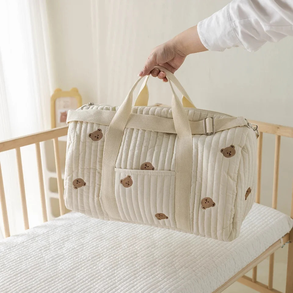 Mom Cotton Embryo Travel Bag Large Capacity Luggage Bag Lightweight Storage Diagonal Baby Bag 241008