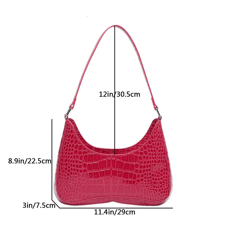 Alligator Underarm Bag for Women Party Evening Clutch Female Shoulder with Strap Purse Y2K Handbags on Sale 240925