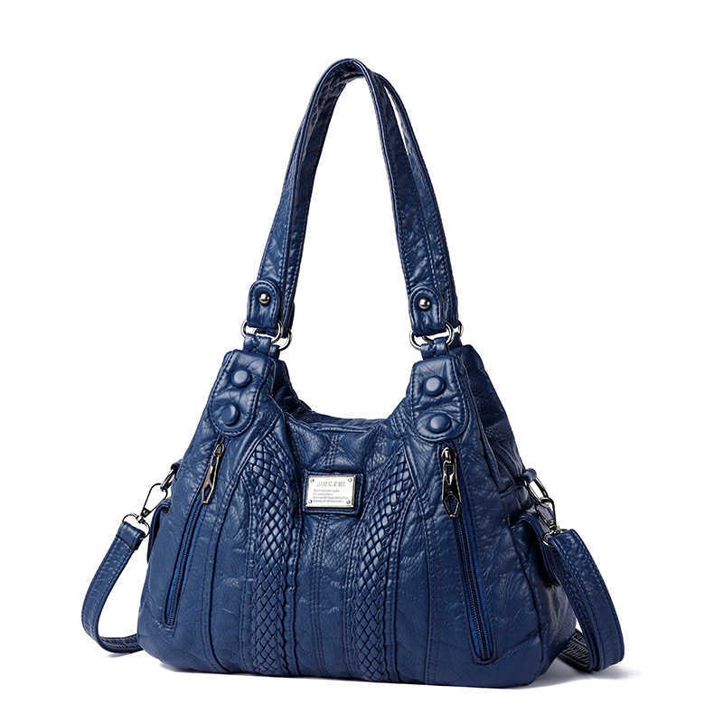 Bag women fashionable washed leather tote bag, large capacity versatile, middle-aged mother shoulder bag slung diagonally 241015