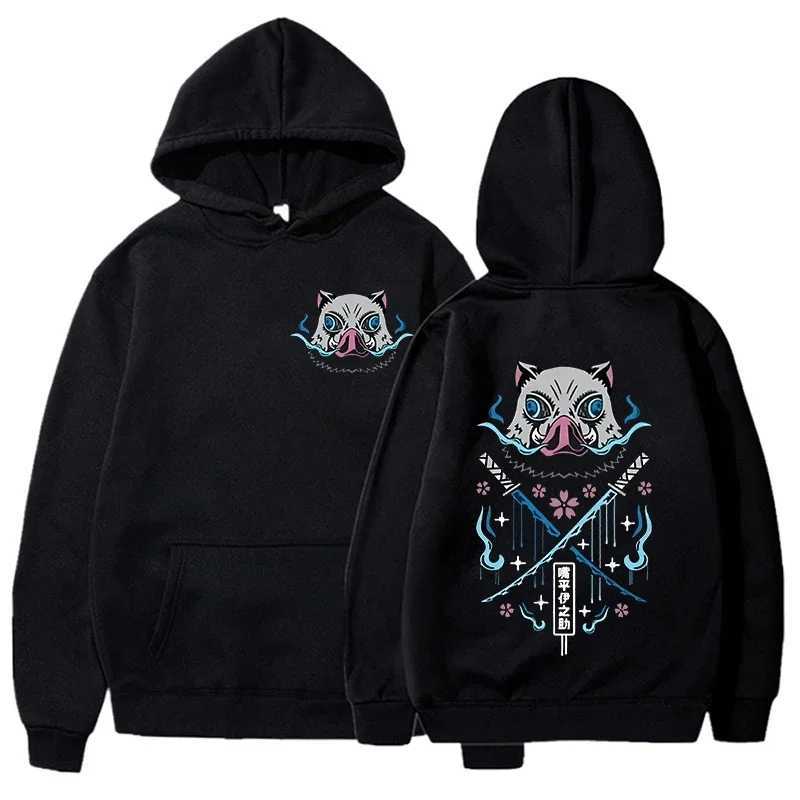New Fashion Women Men Casual Tops Funny Hashibira Inosuke Printed Long Sleeve Y2K Loose Tops Anime Hoodies LX241011