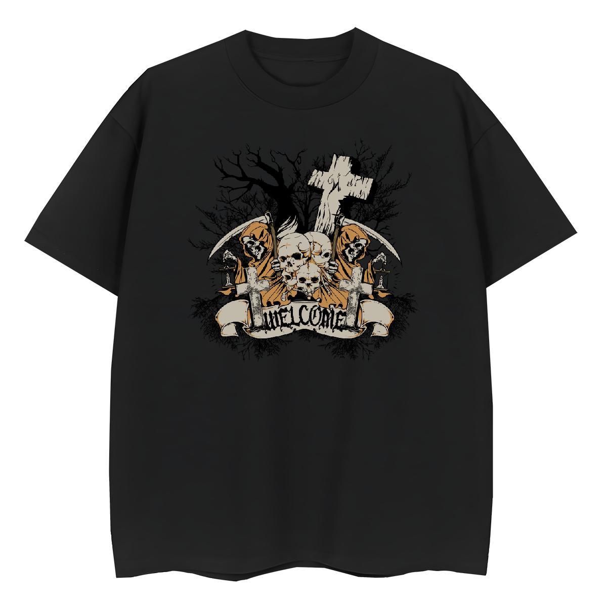 New Arrival T Shirt For Woman 230g Pure Cotton O-Neck Short Sleeve Street Wear skull Womens Tshirts 5A Plus Size Custom Tees Shirts