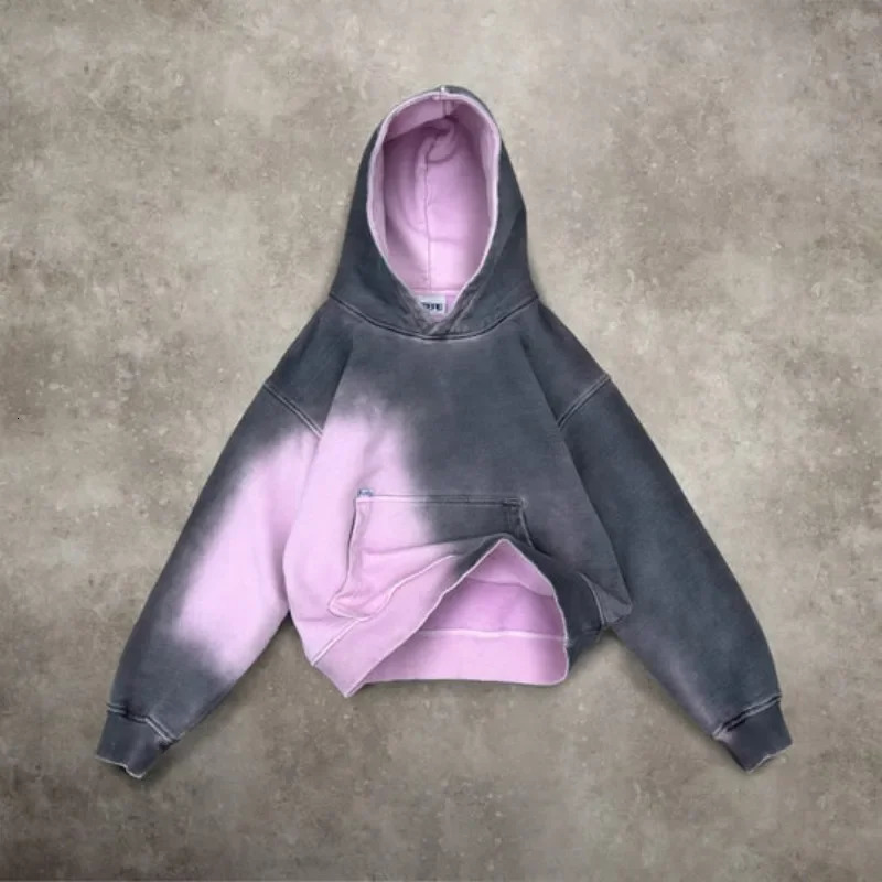 Harajuku Color Block Retro Sweatshirt Street Gothic Mens and Womens Casual Pulling Hip Hop Pop Casual Edition Y2K Hoodie 241010 - view 5