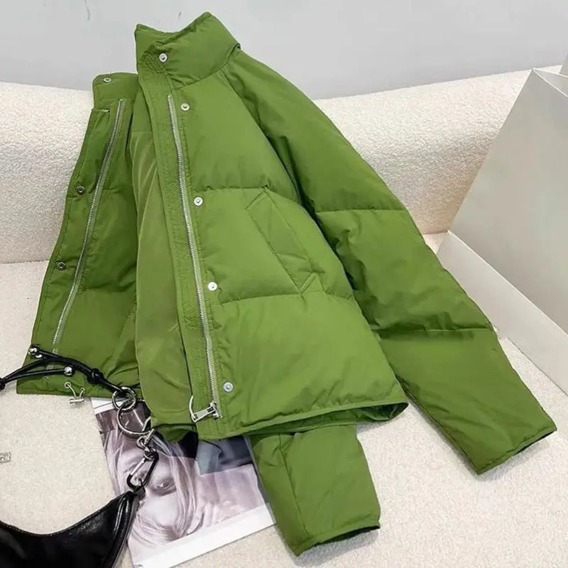 Winter Thick Cottonpadded Jacket Women 2023 Ladies Stand Collar Slim Coats Autumn Fashion Loose Warm Short Parkas 240930