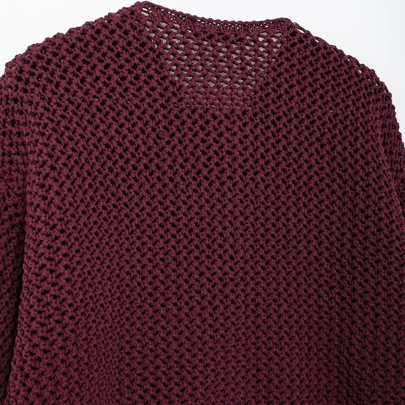 SIYANG Women Fashion Chic Wine Red y Knit Cardigan Female Buttons Pockets Short Sweater Ladies Knitwear 241007