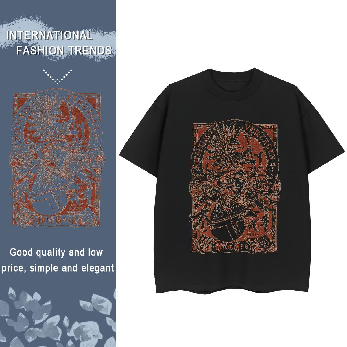 2024 DIY Woman T Shirts 100% Cotton 230g Breathable Short Sleeve Daily Outfit Religion Unisex Tshirts Loose Cartoon Floral Printing Top Shirts